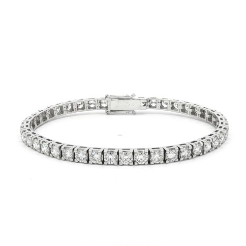 Bracciale Tennis Diamanti 4GQ 4,25 mm n° 43 pietre ct 7,33 DEF SI1 Oro Bianco 18 kt 17,42 gr