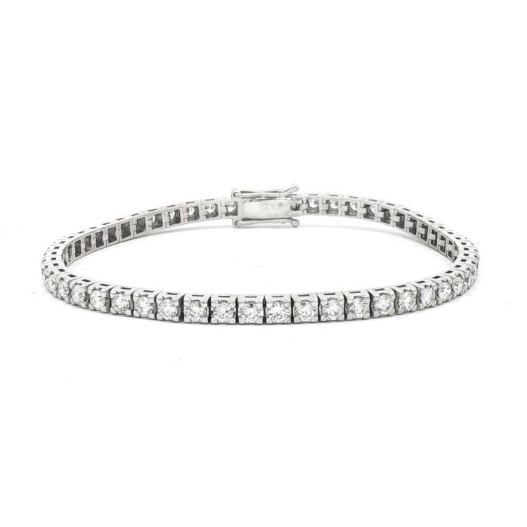 Bracciale Tennis Diamanti 4GQ 3,3 mm n° 54 pietre ct 3,61  EF VVS in Oro 18 kt 14,34 gr