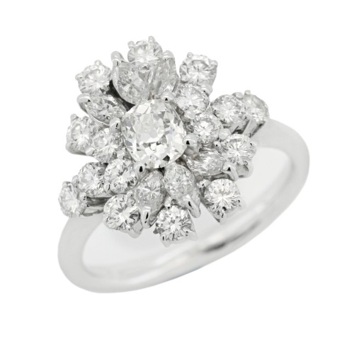 Anello Diamanti ct Margherita 0,54 + 1,17 Oro 18 kt