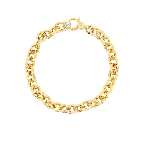 Bracciale Rolò Attorciliata misure 20,5 cm x 7,8 mm  in Oro Giallo 18 kt  11,80 gr