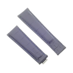 Cinturino Rolex Aftermarket Compatibile Alligatore Blu Scuro opaco 20/16 mm B42B