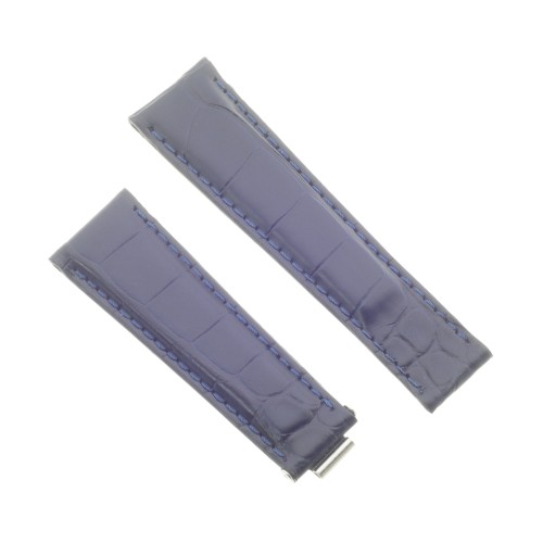 Cinturino Misure adatte a Rolex Alligatore Blu Scuro opaco 20/16 mm B42B.