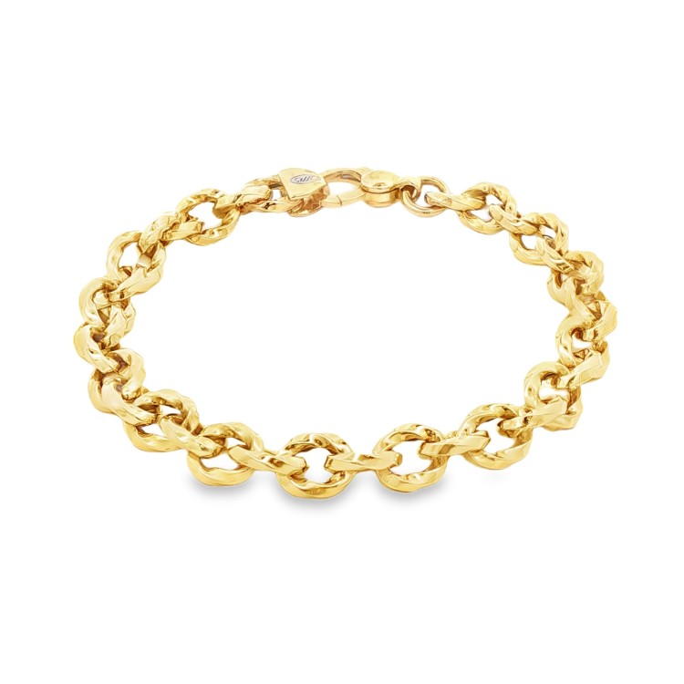Bracciale Rolò Attorciliata misure 20,5 cm x 7,8 mm  in Oro Giallo 18 kt  11,80 gr