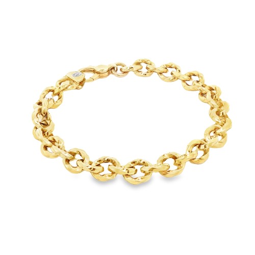 Bracciale Rolò Attorciliata misure 20,5 cm x 7,8 mm  in Oro Giallo 18 kt  11,80 gr