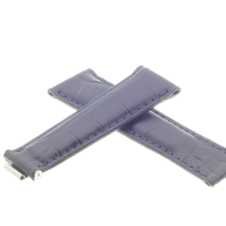 Cinturino Rolex Aftermarket Compatibile Alligatore Blu Scuro opaco 20/16 mm B42B