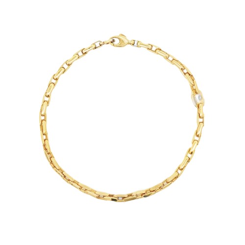 Bracciale Fantasia Cardano Rotondo misure 21,5 cm x 3,4 x 3,4 mm Oro Giallo 18 kt 10,46 gr