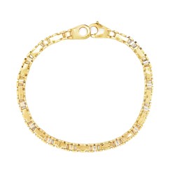 Bracciale Piatto Lucido Oro Giallo e Bianco Double Face 18 kt 11,6 gr