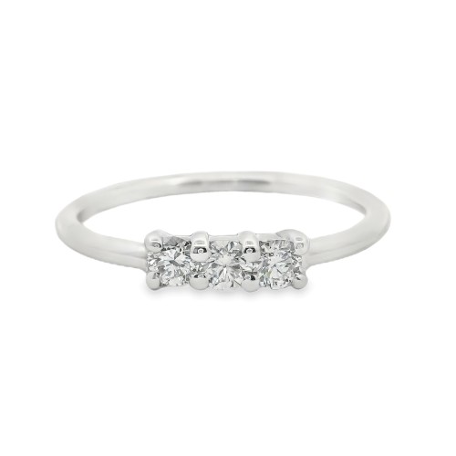 Anello TRILOGY C3B Diamante ct 0,23 F VS Oro Bianco 18 kt 1,72 gr