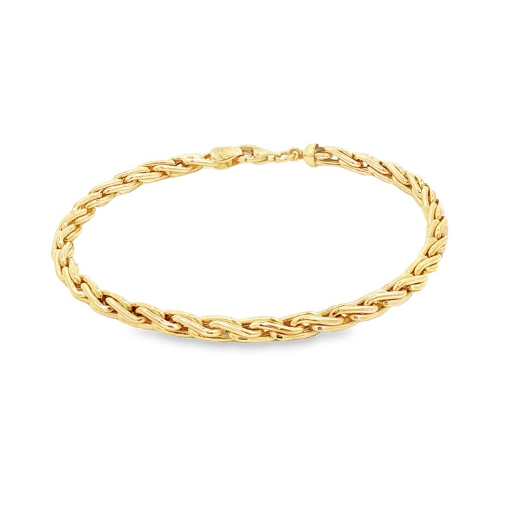 Bracciale Spiga misura 20,5 cm x 4 mm Oro Giallo 18 kt 7,94 gr