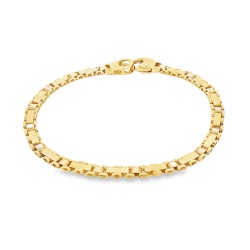 Bracciale Piatto Lucido Oro Giallo e Bianco Double Face 18 kt 11,6 gr 2