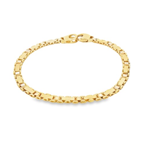 Bracciale Piatto Lucido Oro Giallo e Bianco Double Face 18 kt 11,6 gr