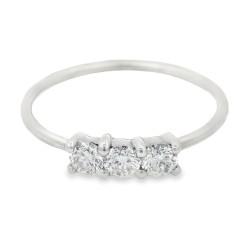 Anello TRILOGY Diamante ct 0,33 F VS Oro 18 kt 1,38 gr 2