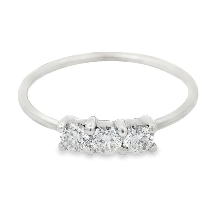 Anello TRILOGY Diamante ct 0,33 F VS Oro 18 kt 1,38 gr