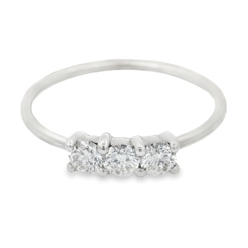 Anello TRILOGY Diamante ct 0,33 F VS Oro 18 kt 1,38 gr