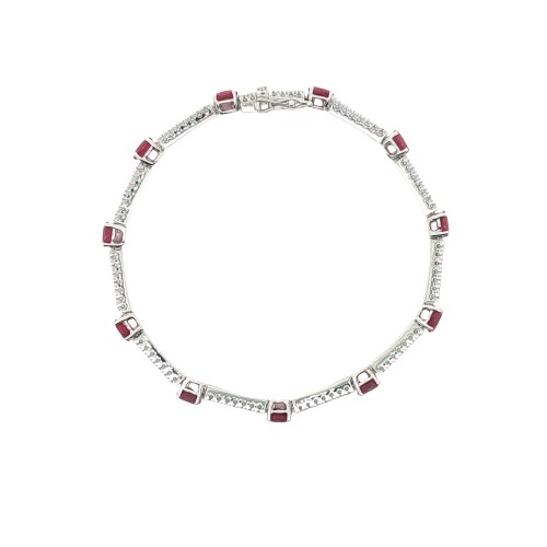 Bracciale Rubini Diamanti ct 4,96 + 0,62 Oro 18 kt