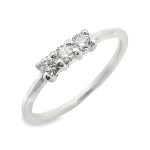 Anello TRILOGY Diamante ct 0,22 F VS Oro 18 kt 1,24 gr