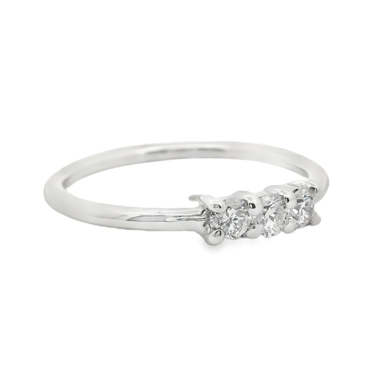 Anello TRILOGY C3B Diamante ct 0,22 F VS Oro Bianco 18 kt 1,24 gr