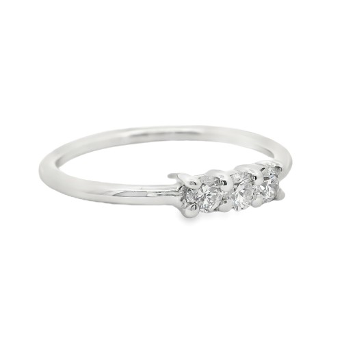 Anello TRILOGY Diamante ct 0,22 F VS Oro 18 kt 1,24 gr