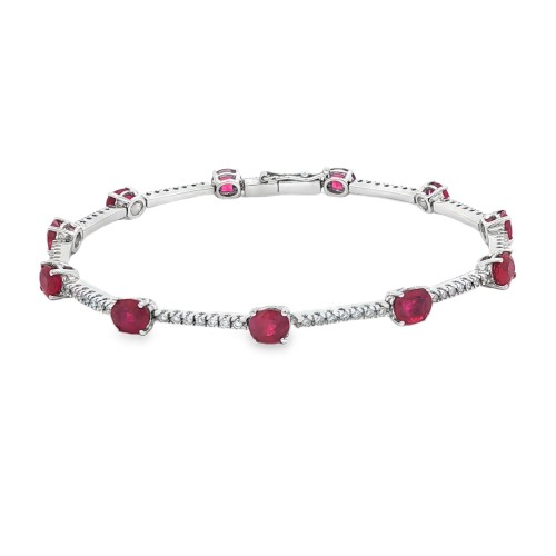 Bracciale Rubini Diamanti ct 4,96 + 0,62 Oro 18 kt