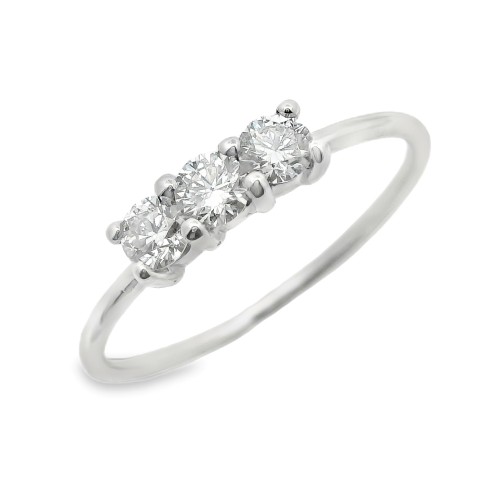 Anello TRILOGY Diamante ct 0,33 F VS Oro 18 kt 1,38 gr