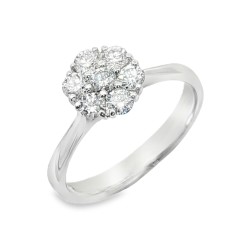 Anello Seven Stone Diamanti ct 0,52 Oro 18 kt