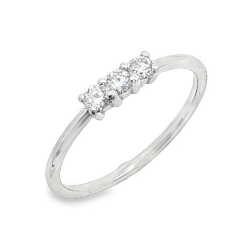 Anello TRILOGY C2B Diamante ct 0,18 F VS2 Oro Bianco 18 kt 1,43 gr