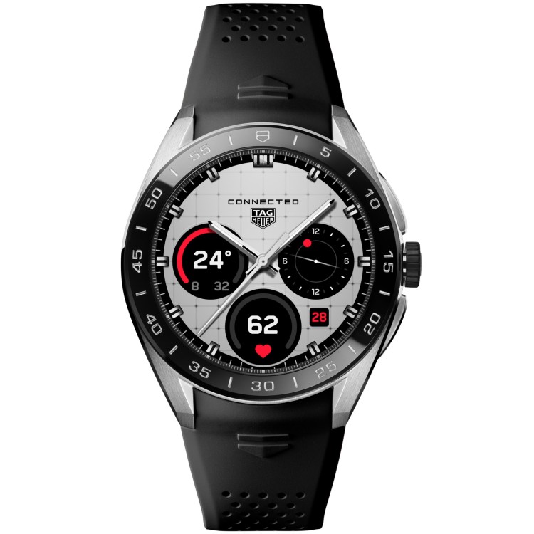 TAG HEUER CONNECTED SBT8A10.BT6292 misura 45 x 15,3  mm cassa Acciaio Lunetta Ceramica Nera.