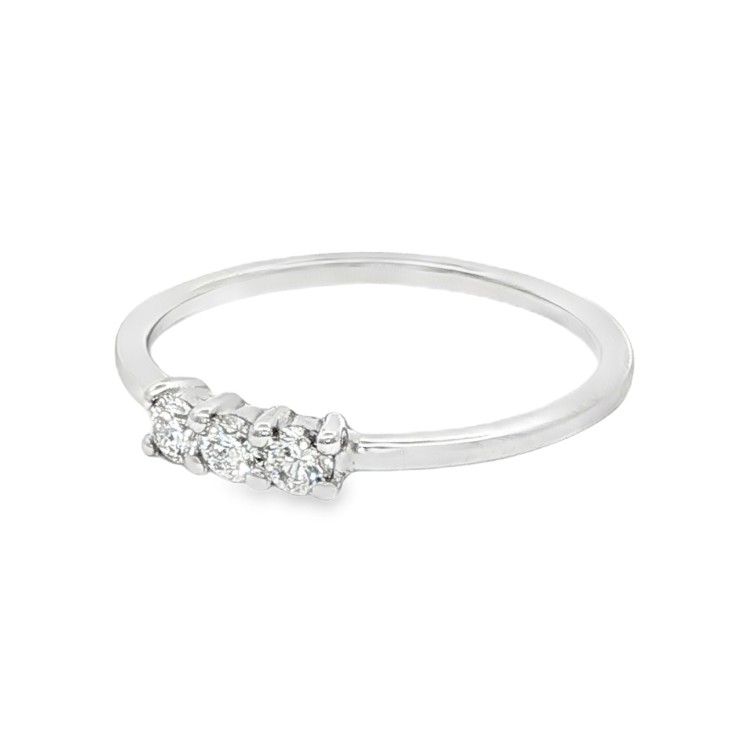 Anello TRILOGY C2B Diamante ct 0,18 F VS2 Oro Bianco 18 kt 1,43 gr