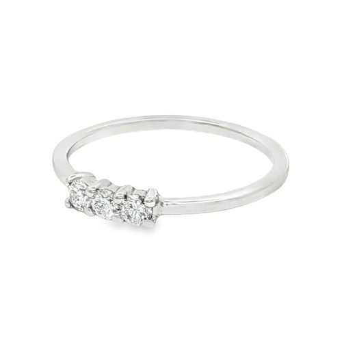 Anello TRILOGY C2B Diamante ct 0,18 F VS2 Oro Bianco 18 kt 1,43 gr