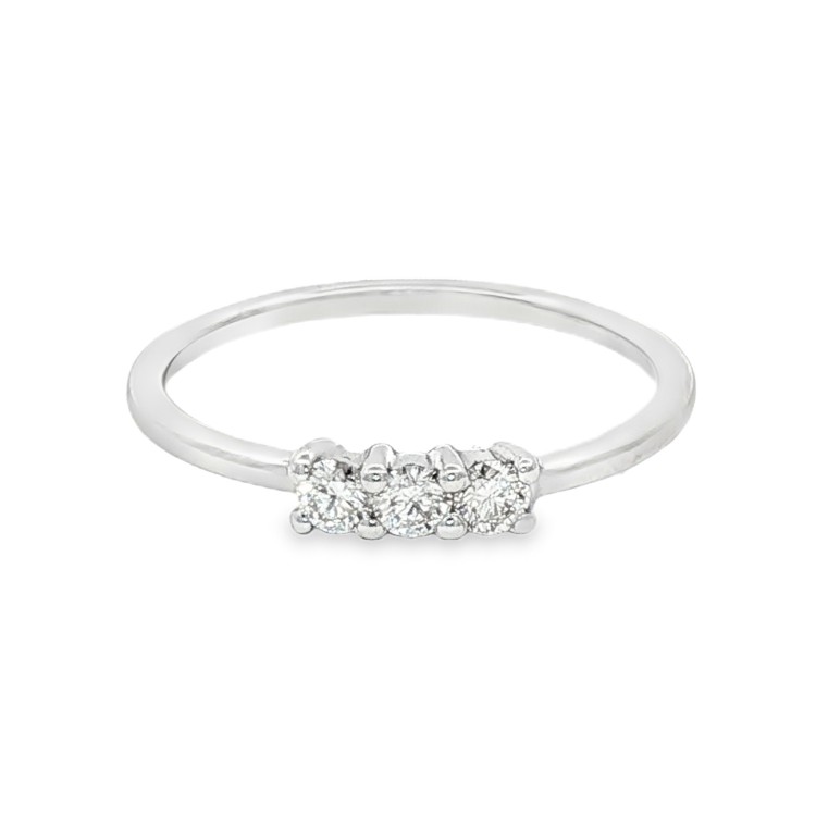 Anello TRILOGY C2B Diamante ct 0,18 F VS2 Oro Bianco 18 kt 1,43 gr