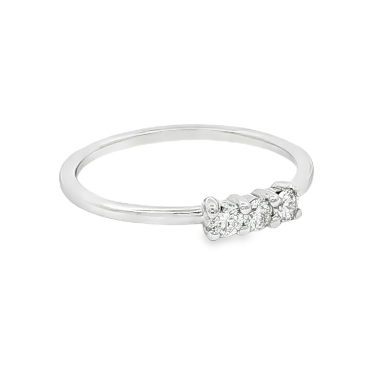 Anello TRILOGY C2B Diamante ct 0,18 F VS2 Oro Bianco 18 kt 1,43 gr