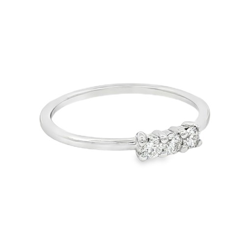 Anello TRILOGY C2B Diamante ct 0,18 F VS2 Oro Bianco 18 kt 1,43 gr
