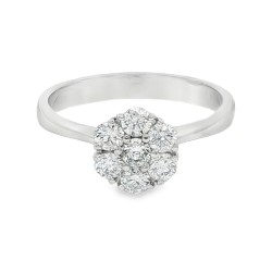 Anello Seven Stone Diamanti ct 0,52 F VS Oro Bianco 18 kt 3,08 gr 2
