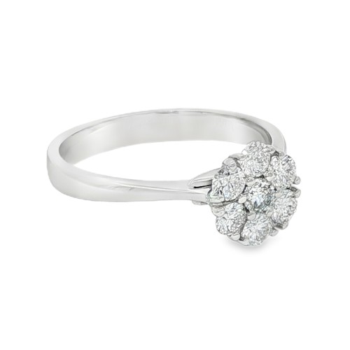 Anello Seven Stone Diamanti ct 0,52 Oro 18 kt