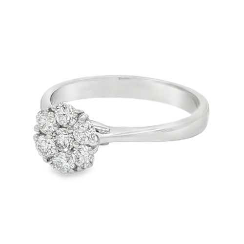 Anello Seven Stone Diamanti ct 0,52 Oro 18 kt