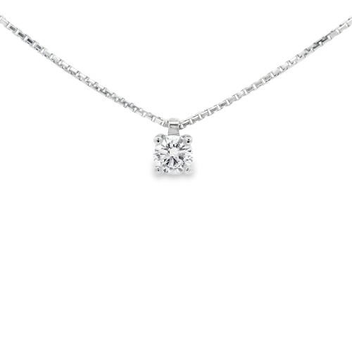 Collana Punto Luce 4GF Diamante ct 0,40 D VS1 G VG VG IGI Oro Bianco 750 18 kt 2,9 gr