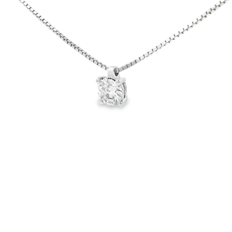 Collana Punto Luce 4GF Diamante ct 0,50 D IF VG VG EX IGI Oro Bianco 18 kt 3,12 gr