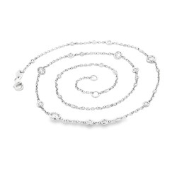 Collana Modello T con 28 Diamanti ct 0,94 F VS misura 45 cm Oro 18 kt 4,89 gr 2