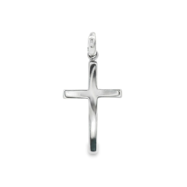 Croce Oro Bianco misure 18 x 12 x 1,6 mm 18 kt 1,68 gr