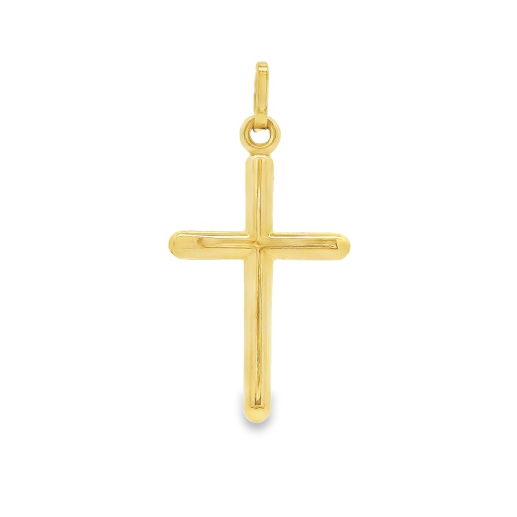Croce Bastoncino liscia misure 23,5 x 16 mm Oro Giallo 18 kt 1,25 gr