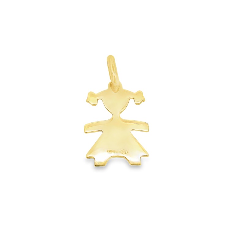 Pendente Bambina misure 9,5 x 11,5 mm Oro Giallo 750 18 kt 0,55 gr