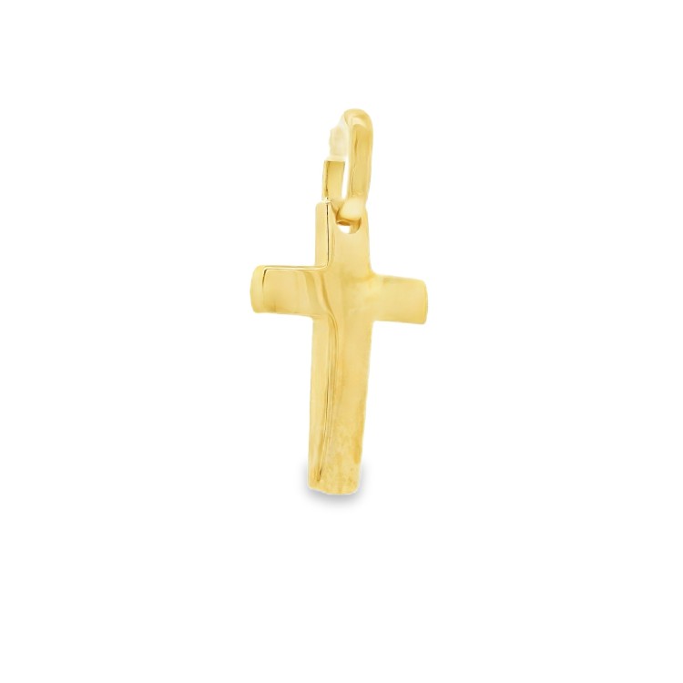 Croce bombata liscia misure 17,5  x 11,5 x 2,2  mm Oro Giallo 18 kt 1,87 gr