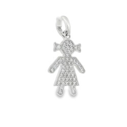 Pendente Bambina Zirconi maglia apribile misura MEDIA Oro Giallo 18 kt 2 gr 2