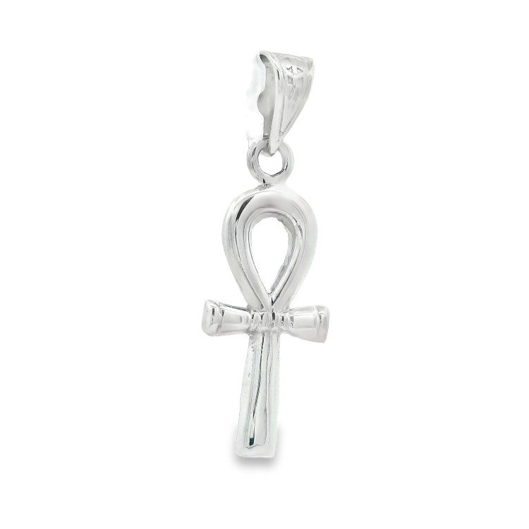 Croce Ankh o Croce Egizia Misure o Croce della Vita 19 x 9 x 1,4 mm Oro Bianco 18 kt 1,65 gr