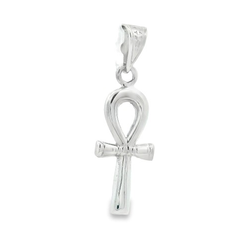 Croce Ankh o Croce Egizia Misure o Croce della Vita 19 x 9 x 1,4 mm Oro Bianco 18 kt 1,65 gr