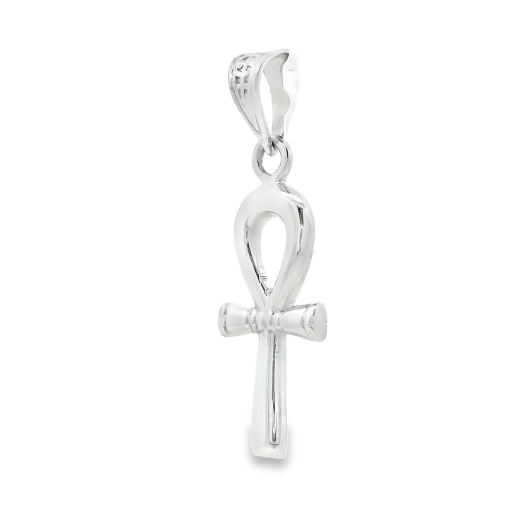Croce Ankh o Croce Egizia Misure o Croce della Vita 19 x 9 x 1,4 mm Oro Bianco 18 kt 1,65 gr