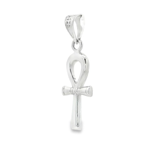 Croce Ankh o Croce Egizia Misure o Croce della Vita 19 x 9 x 1,4 mm Oro Bianco 18 kt 1,65 gr