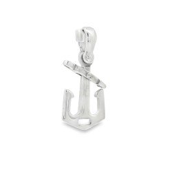 Pendente Ancora Smalto misure 14,5  x 11 x 1,3  mm Oro Bianco 18 kt 1,88 gr 2