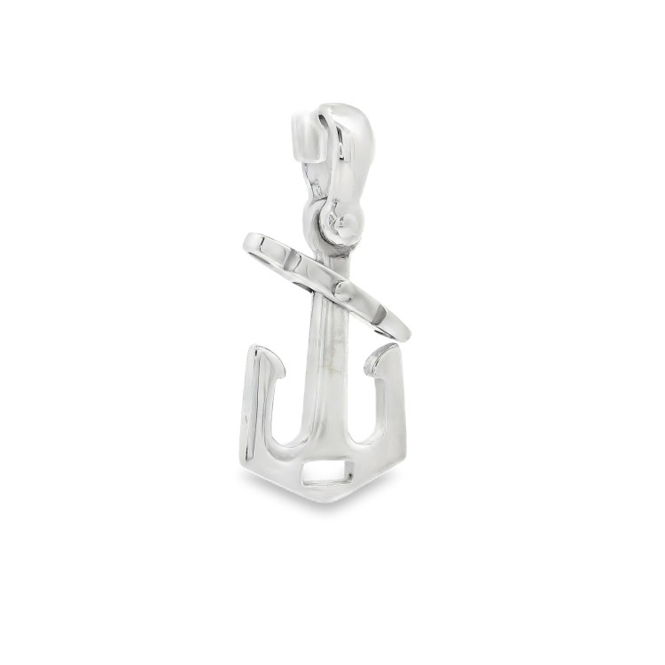 Pendente Ancora Smalto misure 14,5  x 11 x 1,3  mm Oro Bianco 18 kt 1,9 gr