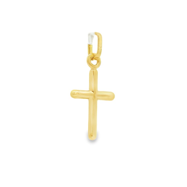 Croce Bastoncino liscia misure 15 x 11 x 2 mm Oro Giallo 18 kt 0,81 gr